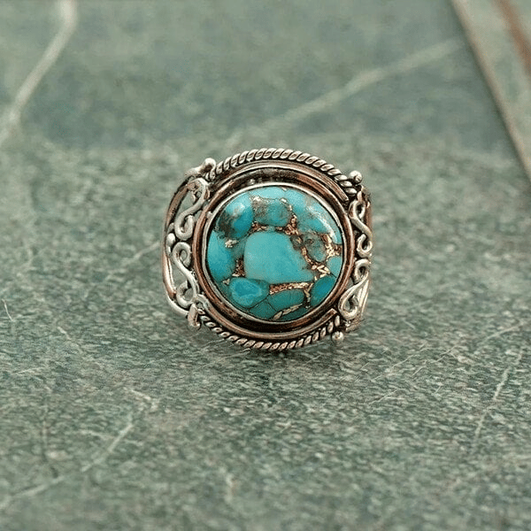 925 Boho Turquoise Ring