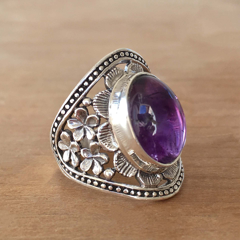 Personalized Vintage Amethyst Ring