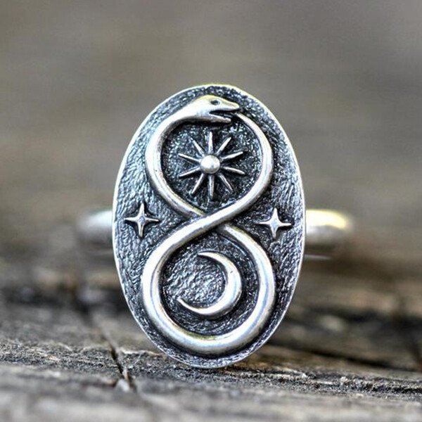 Vintage Silver Ouroboros Ring