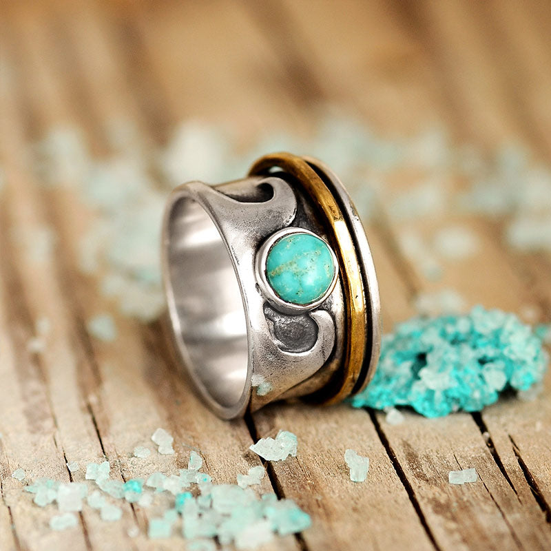Wave Turquoise Large Circle Ring