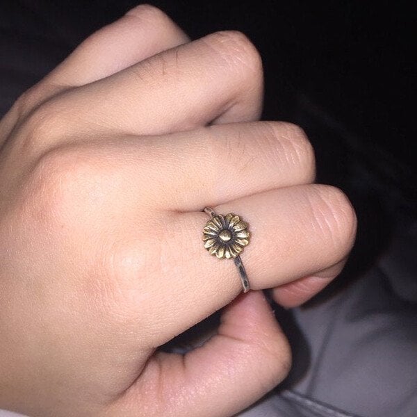 925 Gold Sunflower Ring