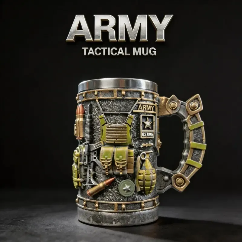 250th Anniversary Military 3D Mug, Commemorative Coffee Cup, Gift for Veteran & Military Fun Collectibles military beer stein