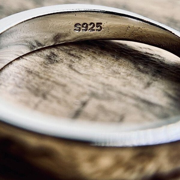 Natural Mountain Forest Silver Adjustable Ring