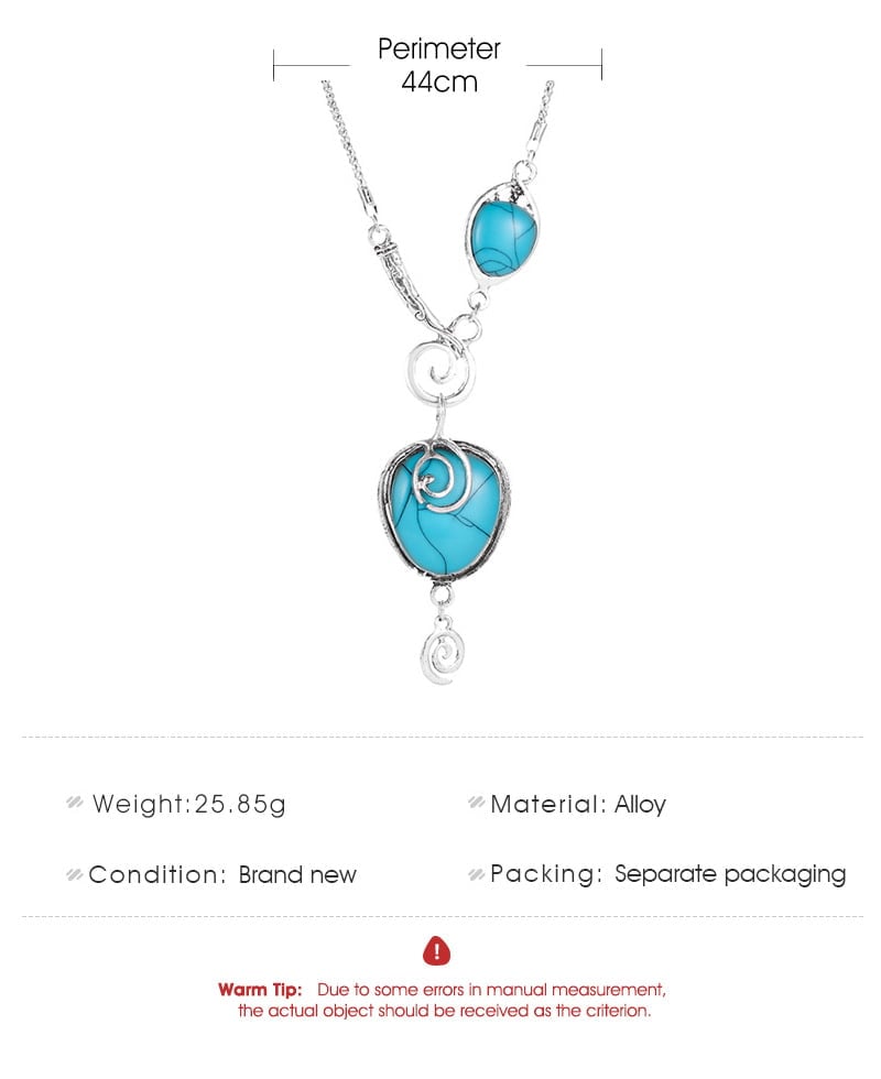 925 Cracked Turquoise Necklace