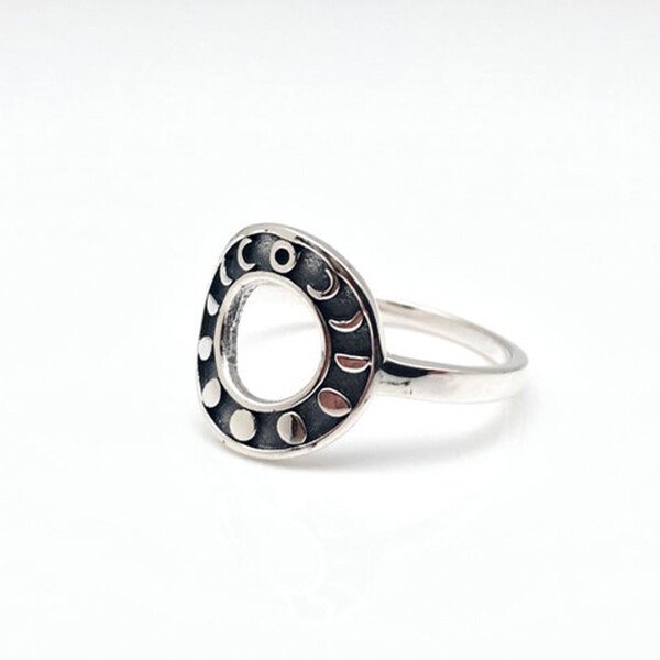 Vintage Silver Moon Phase Ring