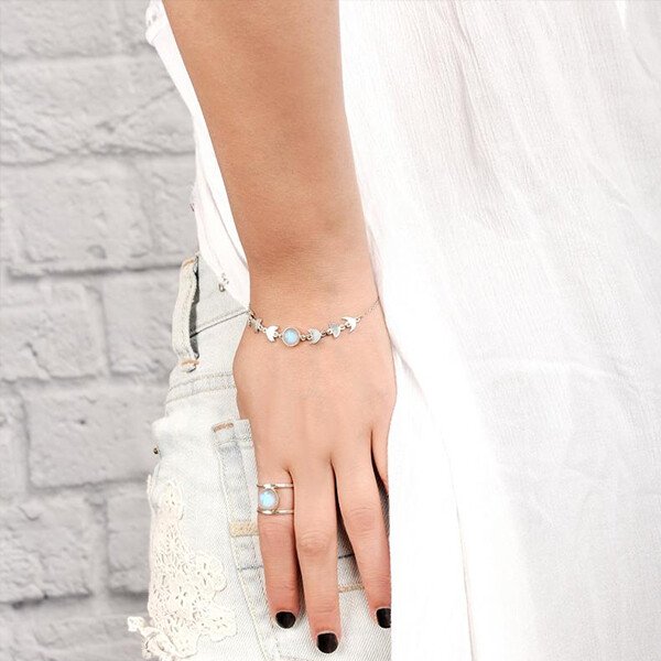 Moon Phase Moonstone Bracelet