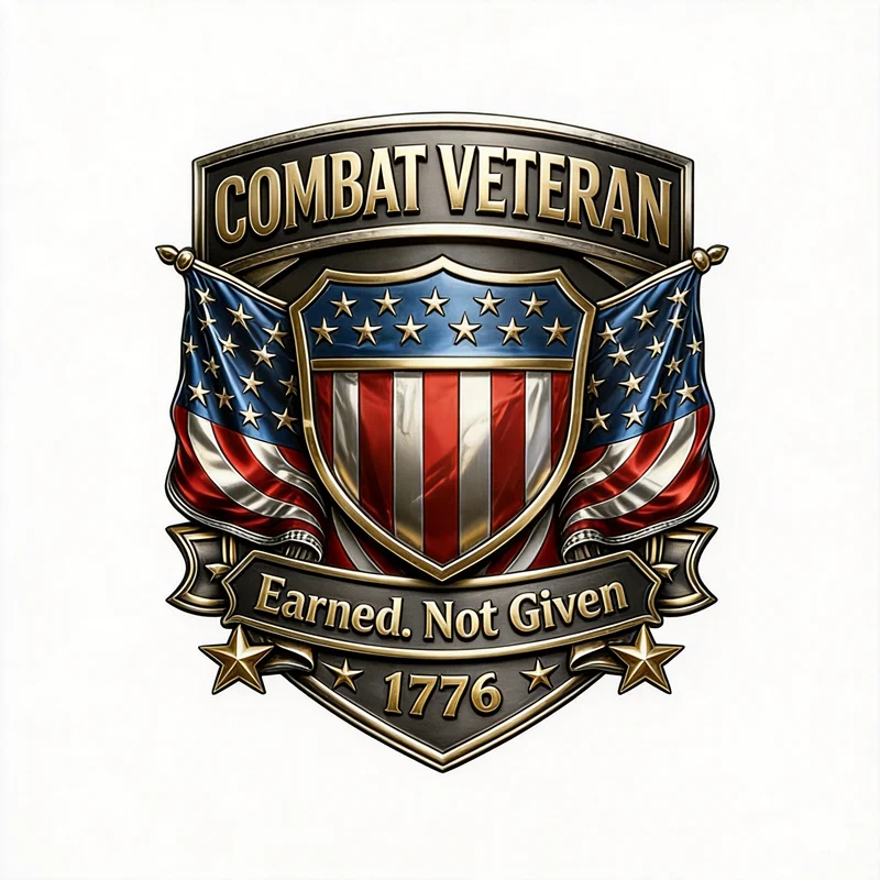 Combat Veteran Car Badge