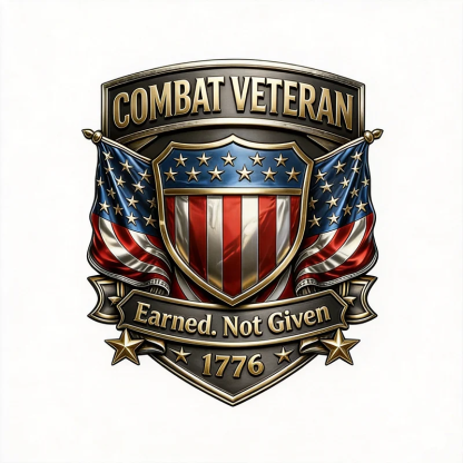 Combat Veteran Car Badge