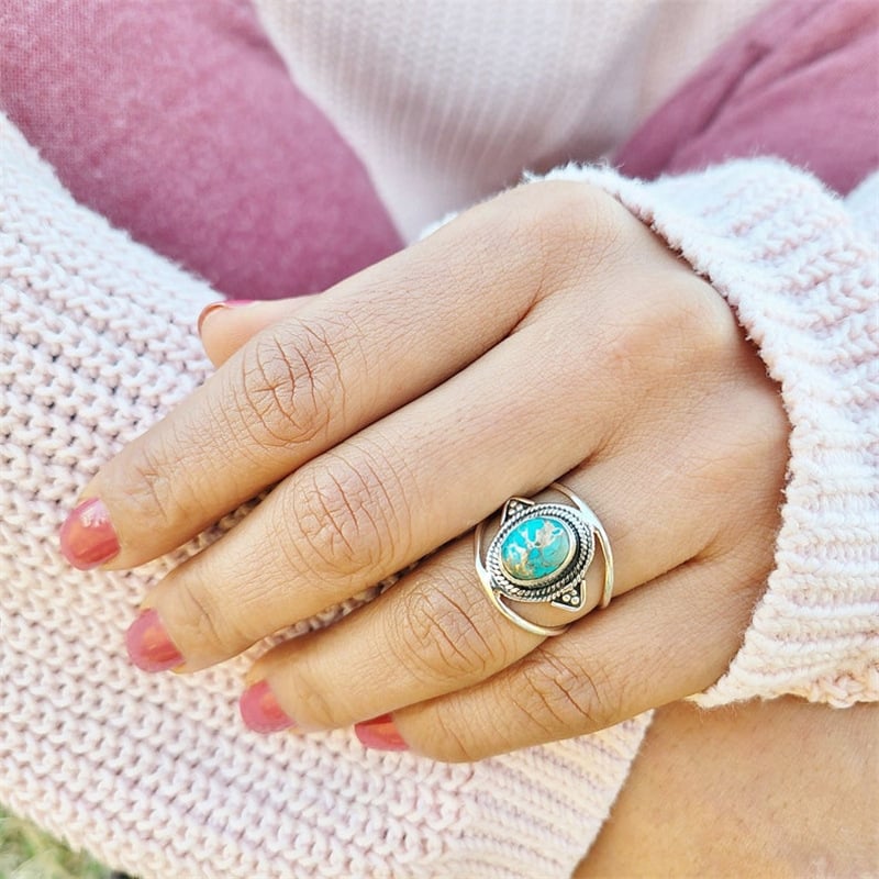 925 Oval Turquoise Ring