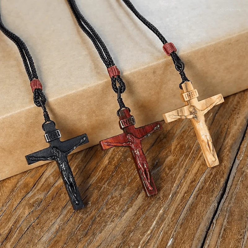 ✝️100% Handmade Jesus Cross Wooden Necklace