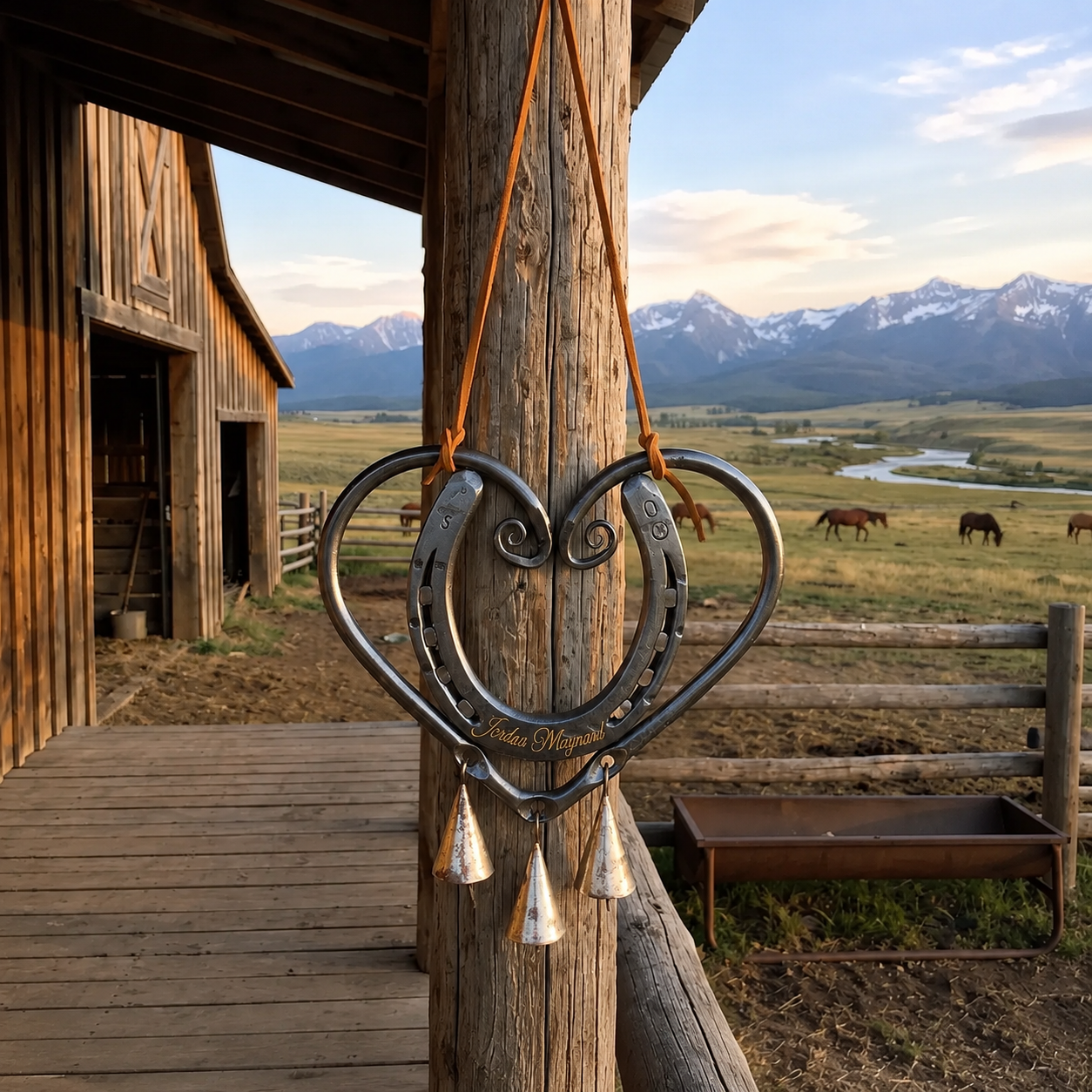 Heart horseshoe wind chime