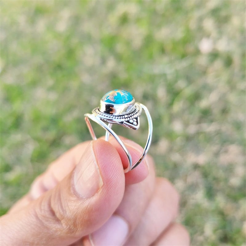 925 Oval Turquoise Ring