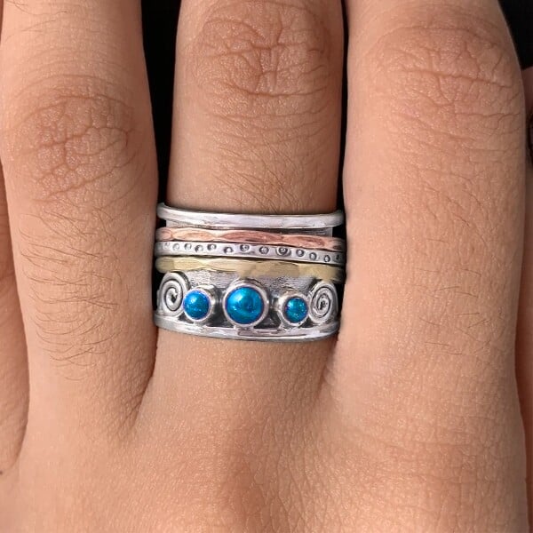 925 Bohemian Sapphire Meditation Ring