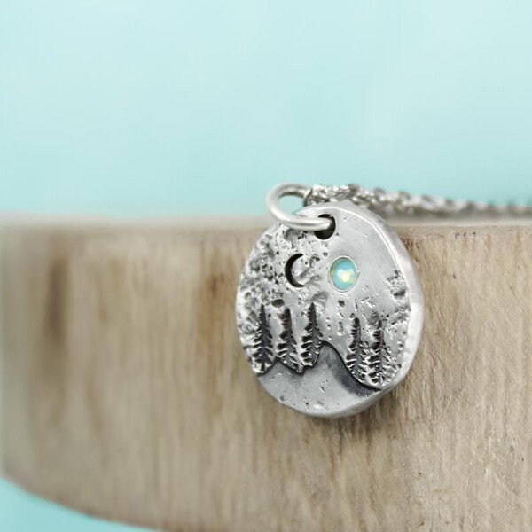 Mountain Necklace  Moonlight Necklace  Nature Necklace