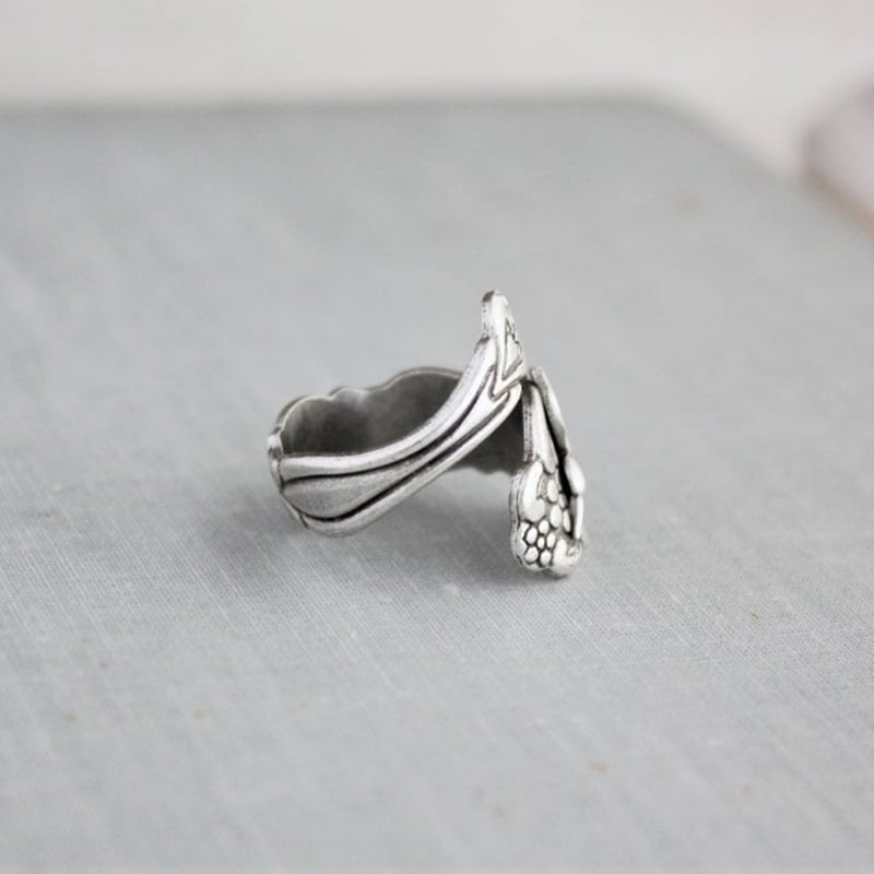 925 Hummingbird Flower Ring