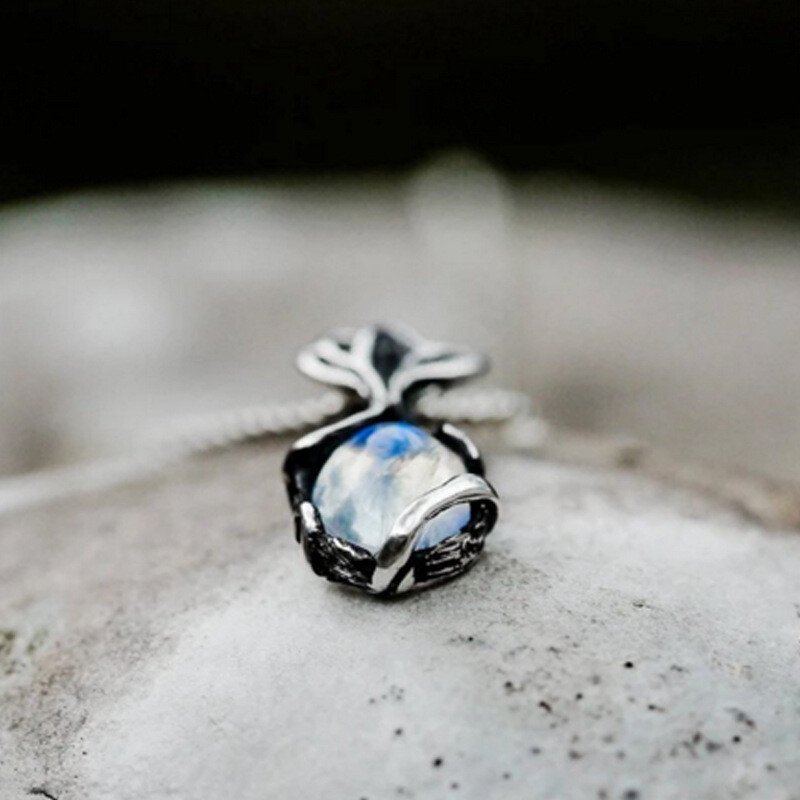 Flower Moonstone Necklace