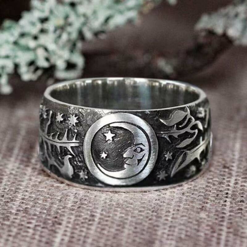Silver Vintage Moon&Sun Ring🌕🌞