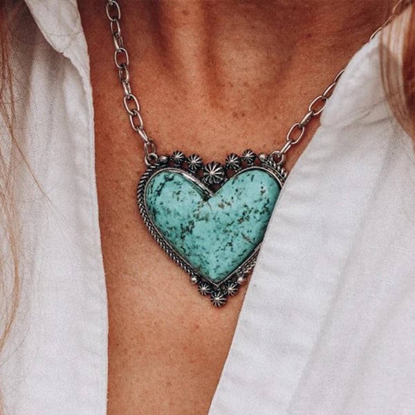 HeartShaped Turquoise Necklace