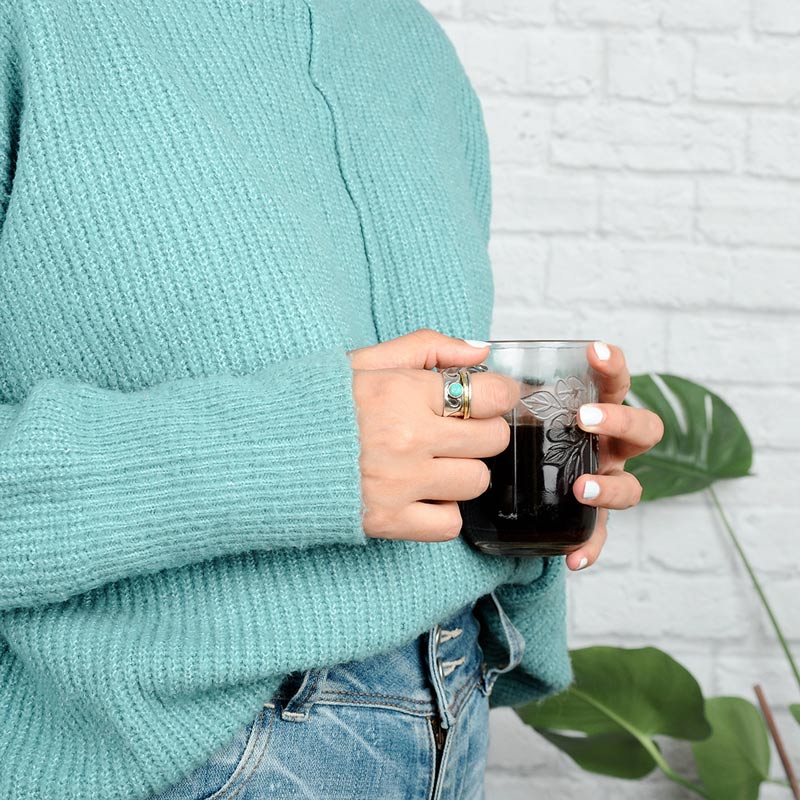Wave Turquoise Large Circle Ring