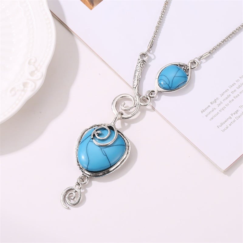 925 Cracked Turquoise Necklace