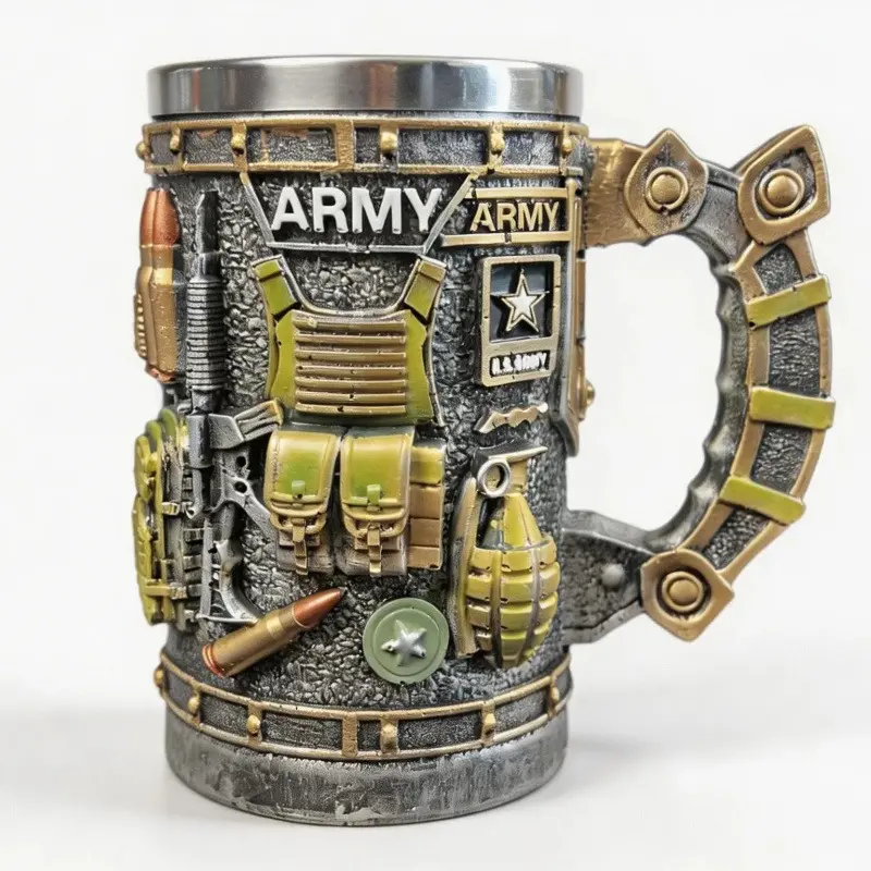 250th Anniversary Military 3D Mug, Commemorative Coffee Cup, Gift for Veteran & Military Fun Collectibles military beer stein