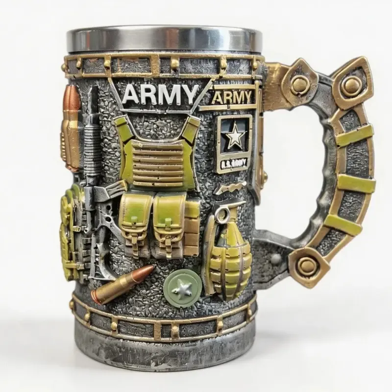 250th Anniversary Military 3D Mug, Commemorative Coffee Cup, Gift for Veteran & Military Fun Collectibles military beer stein