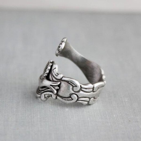 Vintage Silver Hummingbird Spoon Ring