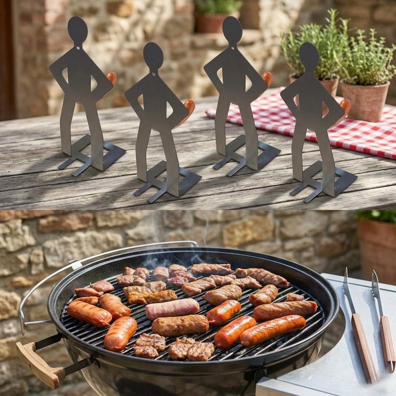 Funny BBQ Man HotDog Holders, Woman Or Man Shaped Sausage Holders, Barbeque Lover Gift, Hotdog Cooker, Grill Accessories, BBQ Tool Gift
