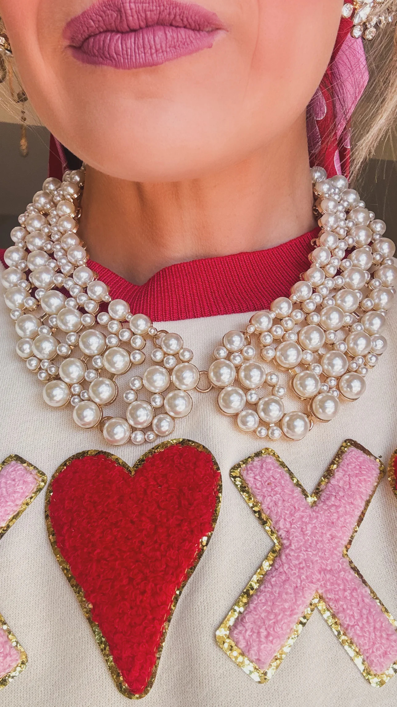 Pearl and Gold Statement Collar Necklace
