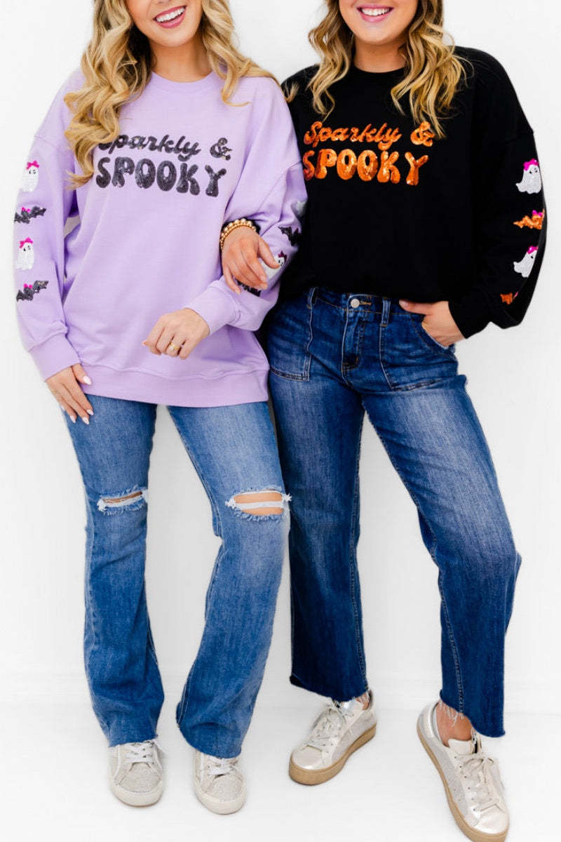 Sparkly & Spooky Sequin Embellished Sweatshirt