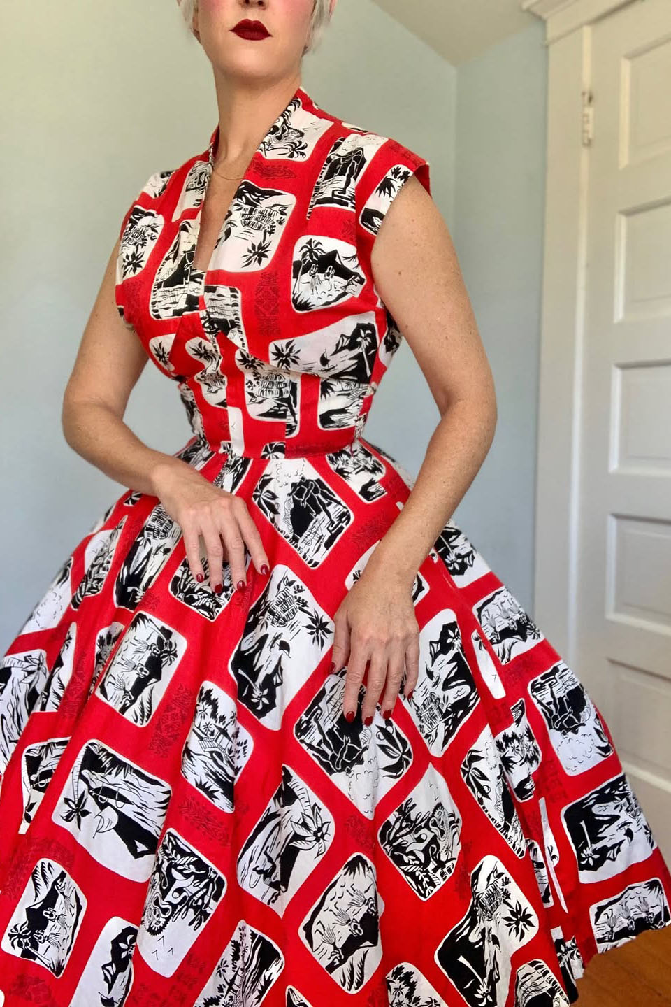 Vintage 1950s Crisp Sundress & Bolero Dress