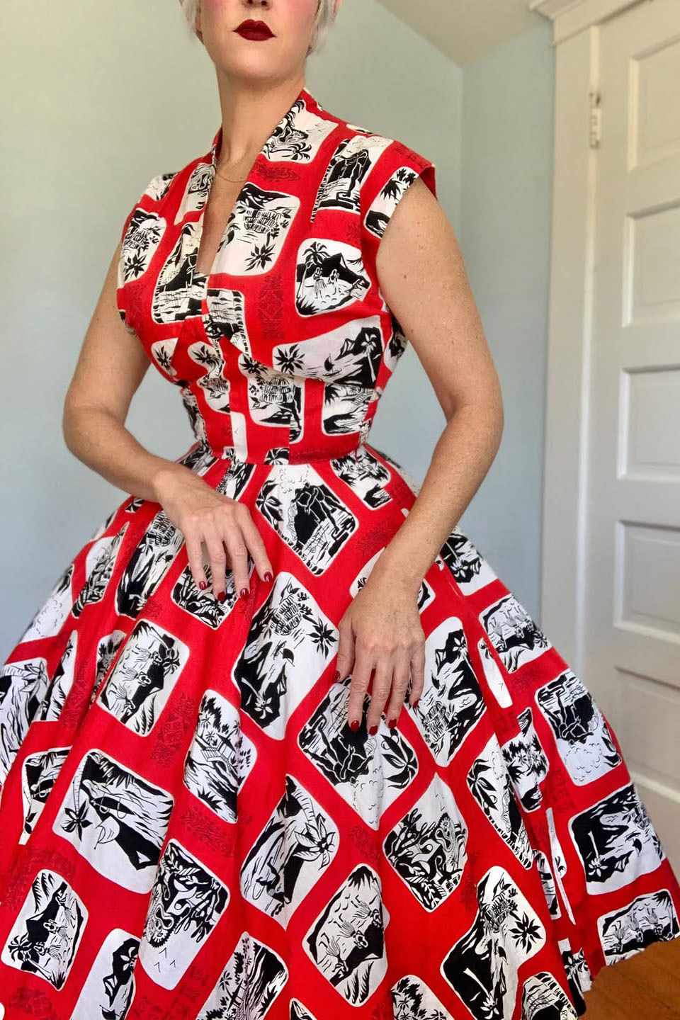 Vintage 1950s Crisp Sundress & Bolero Dress