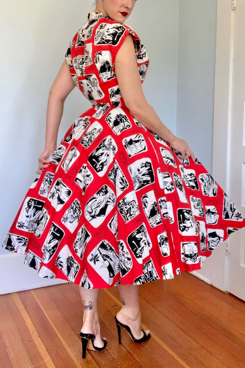 Vintage 1950s Crisp Sundress & Bolero Dress