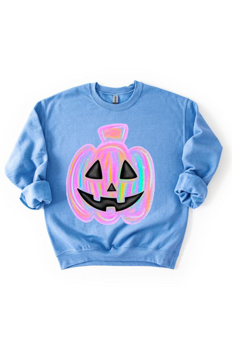 Halloween Fall Pumpkin Colorful Print Sweatshirt
