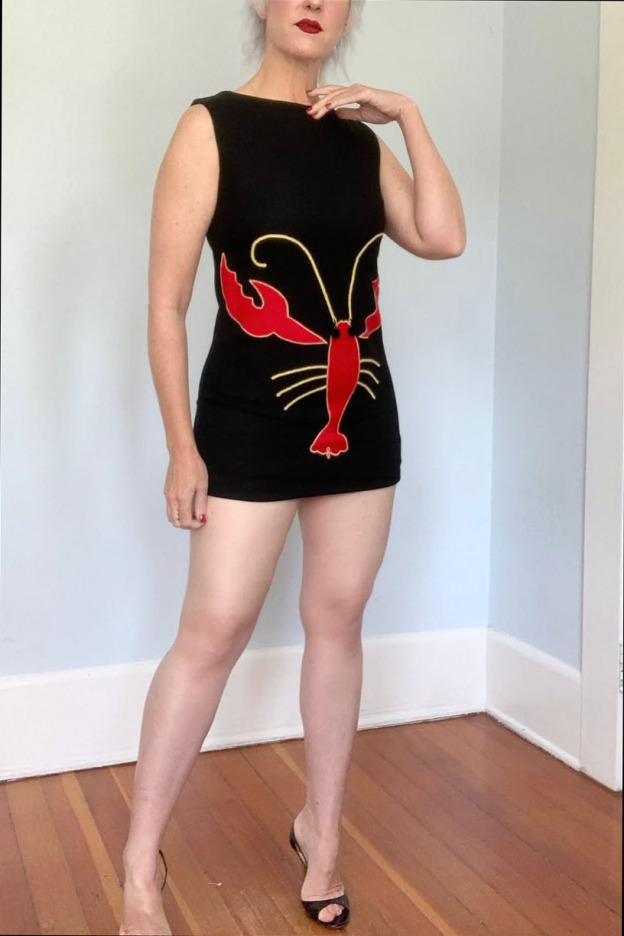 Embroidery Crayfish Mini Dress
