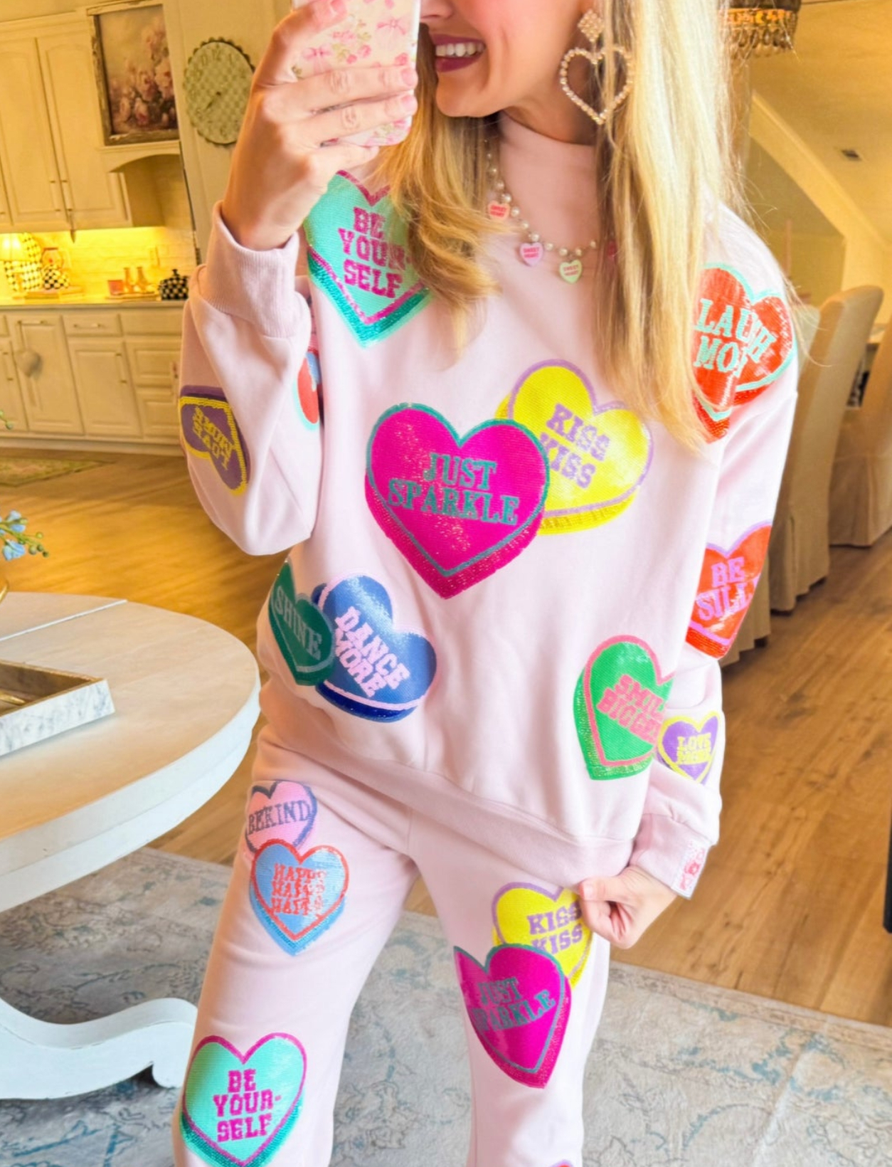 Queen of Sparkle Candy Heart Sweatpants