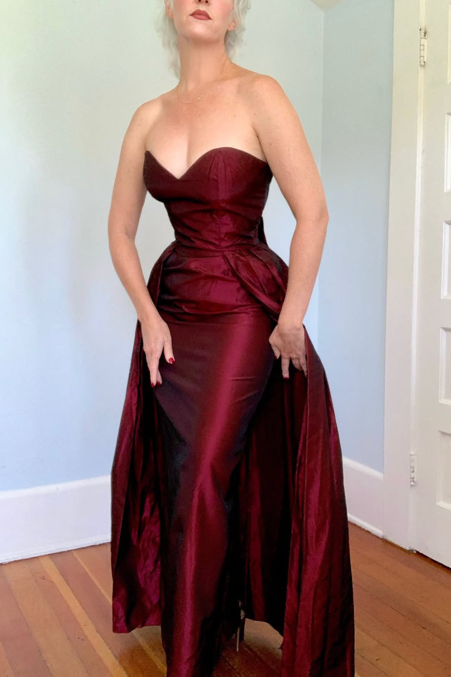 1950s Vintage Strapless Evening Gown Dress