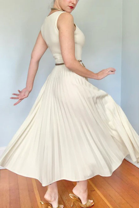 1950s Vintage Egyptian Hieroglyphics Maxi Dress