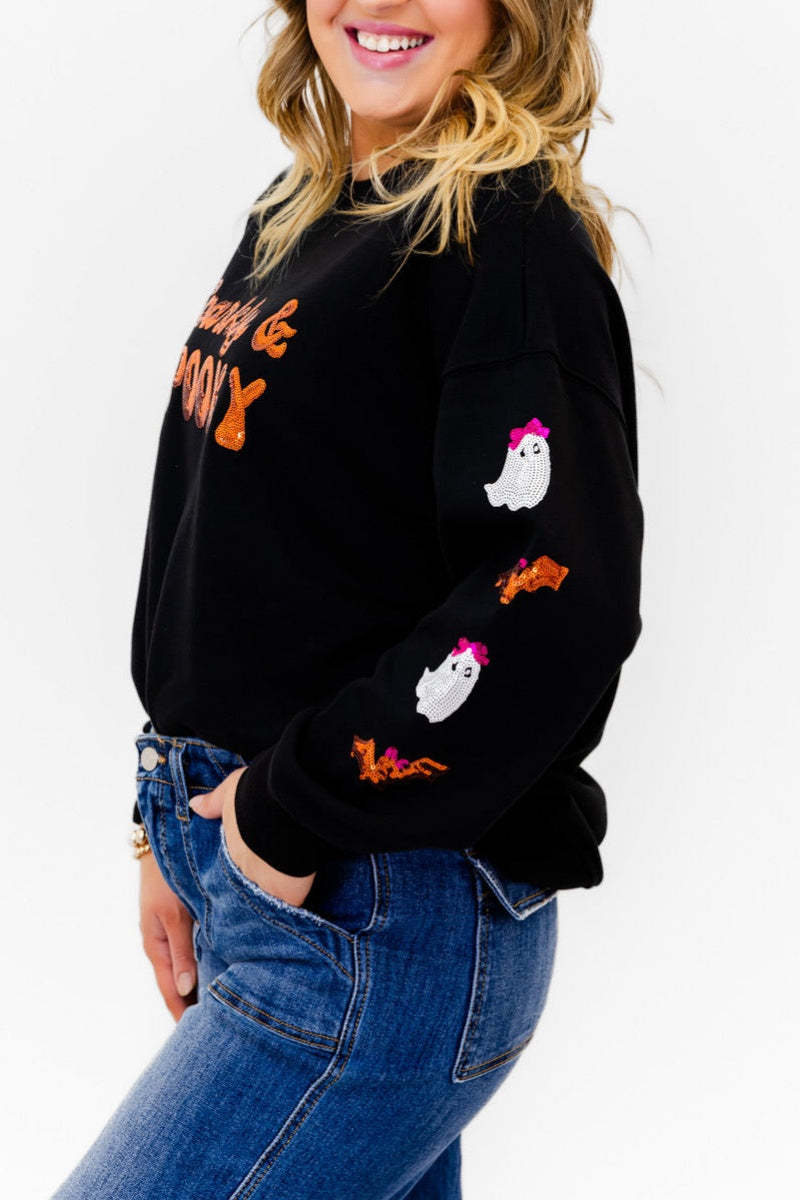 Sparkly & Spooky Sequin Embellished Sweatshirt