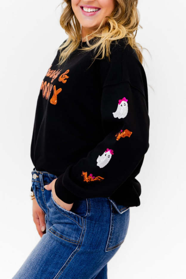 Sparkly & Spooky Sequin Embellished Sweatshirt