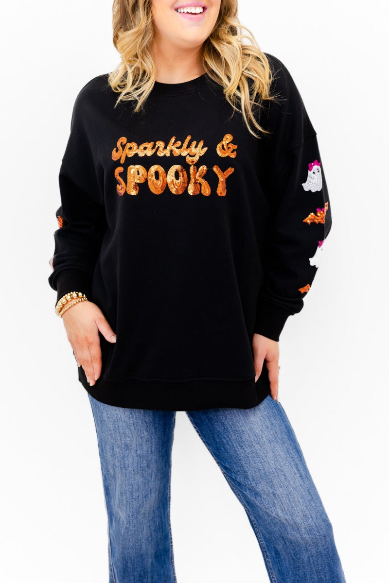 Sparkly & Spooky Sequin Embellished Sweatshirt