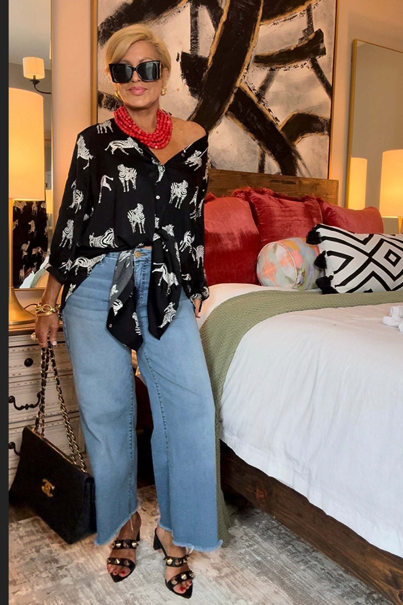 Bring The Bold Short Sleeve Satin Zebra Midi Dress