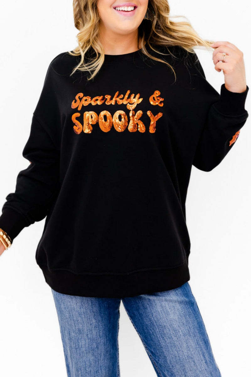 Sparkly & Spooky Sequin Embellished Sweatshirt