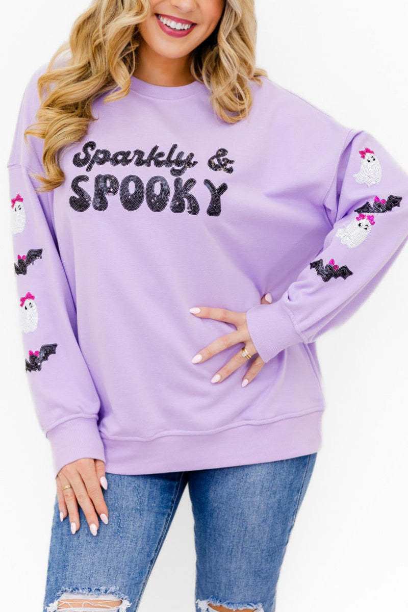 Sparkly & Spooky Sequin Embellished Sweatshirt