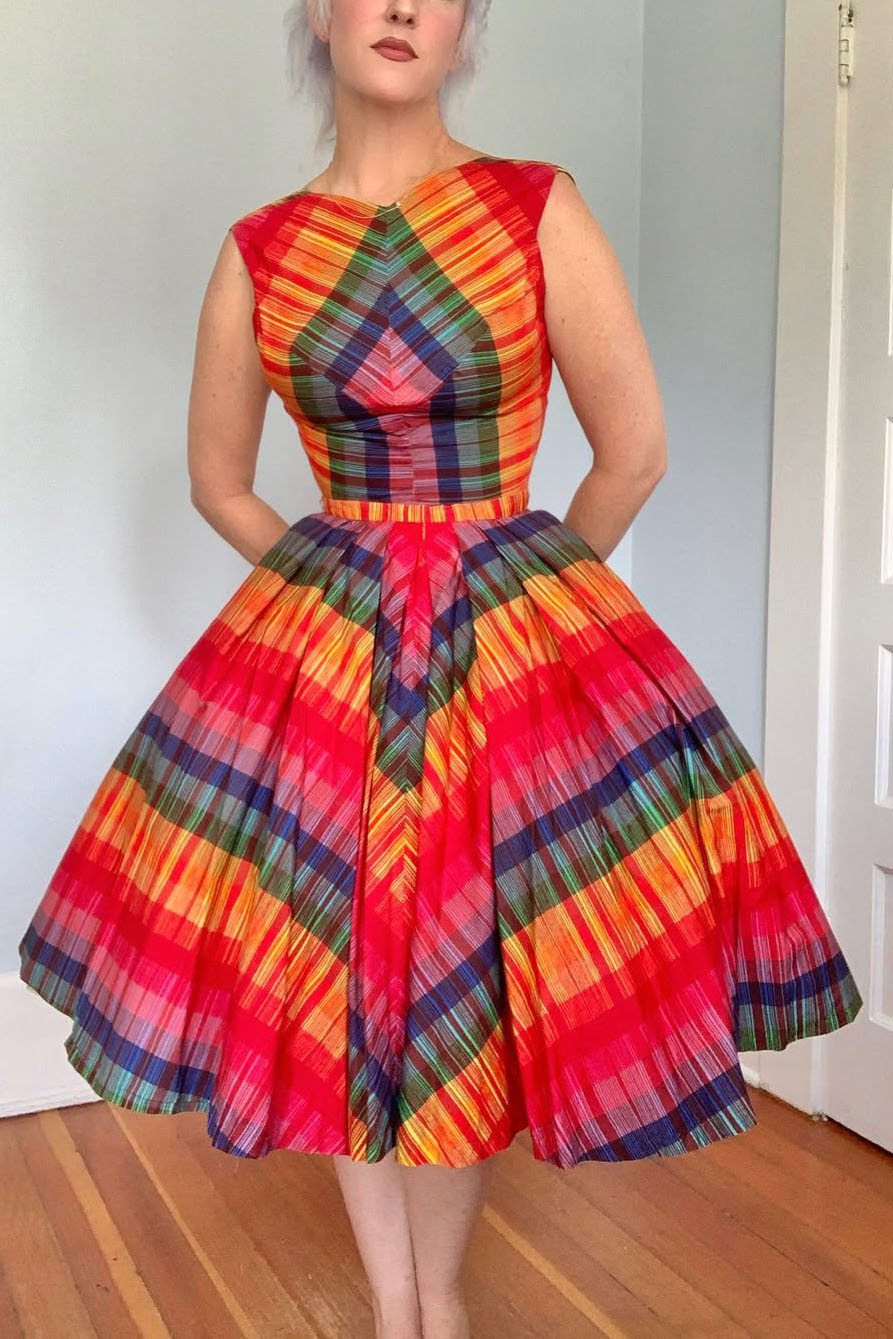 Vintage 1950s Rainbow Dress