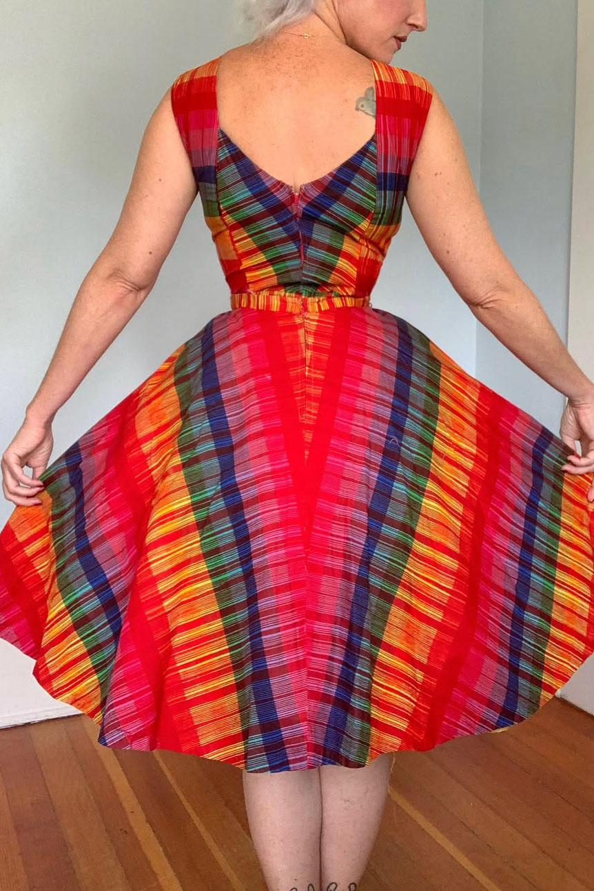 Vintage 1950s Rainbow Dress