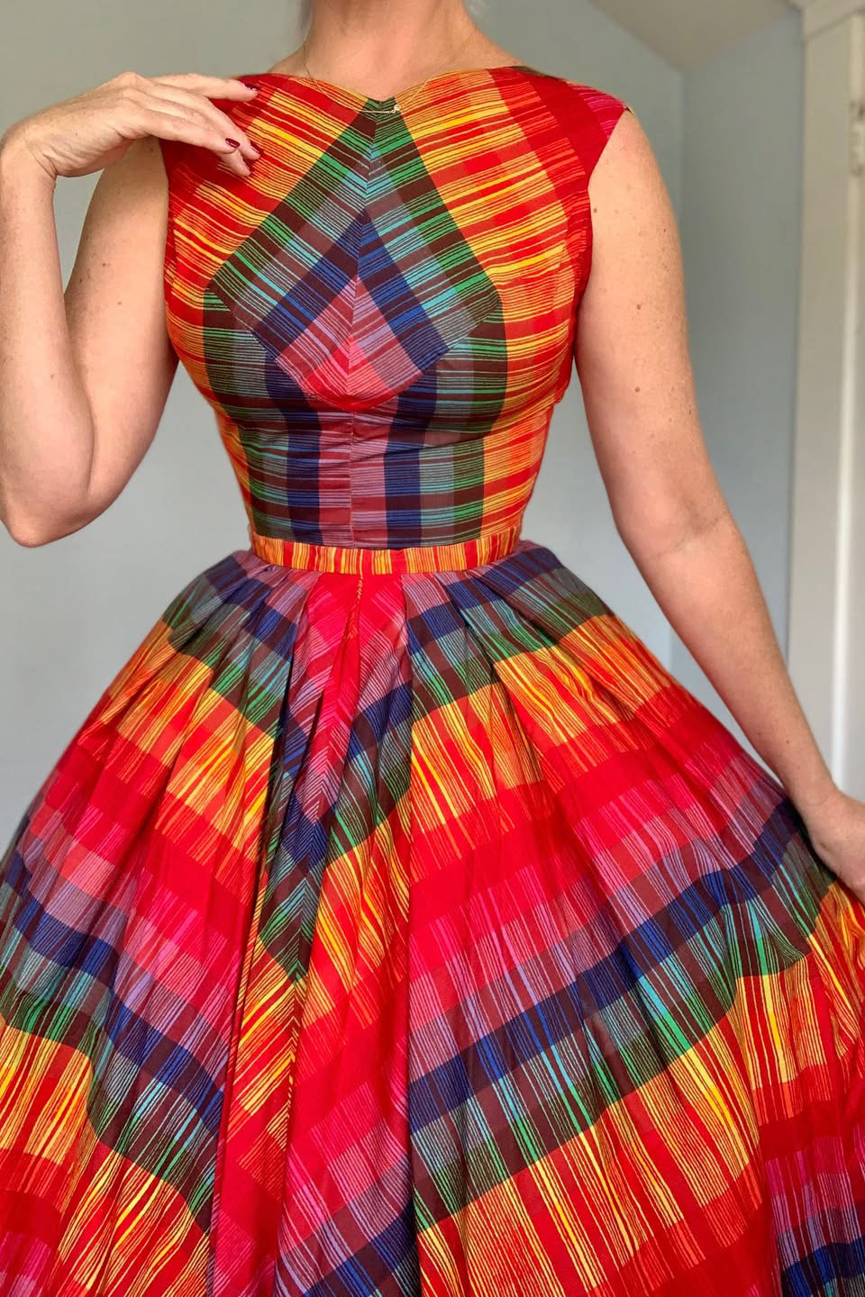 Vintage 1950s Rainbow Dress