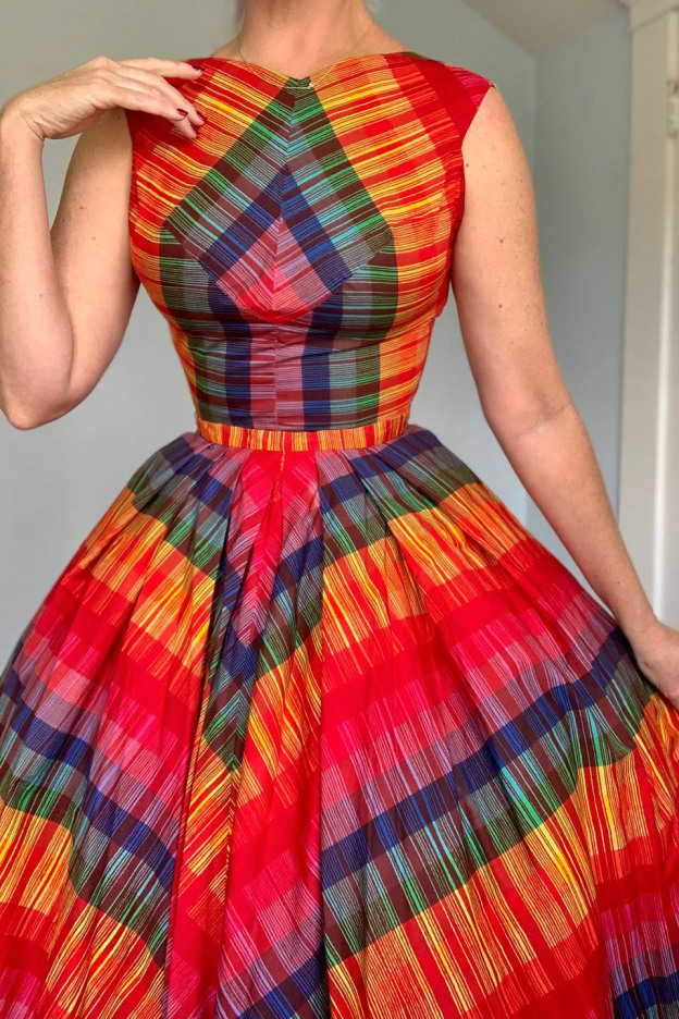 Vintage 1950s Rainbow Dress