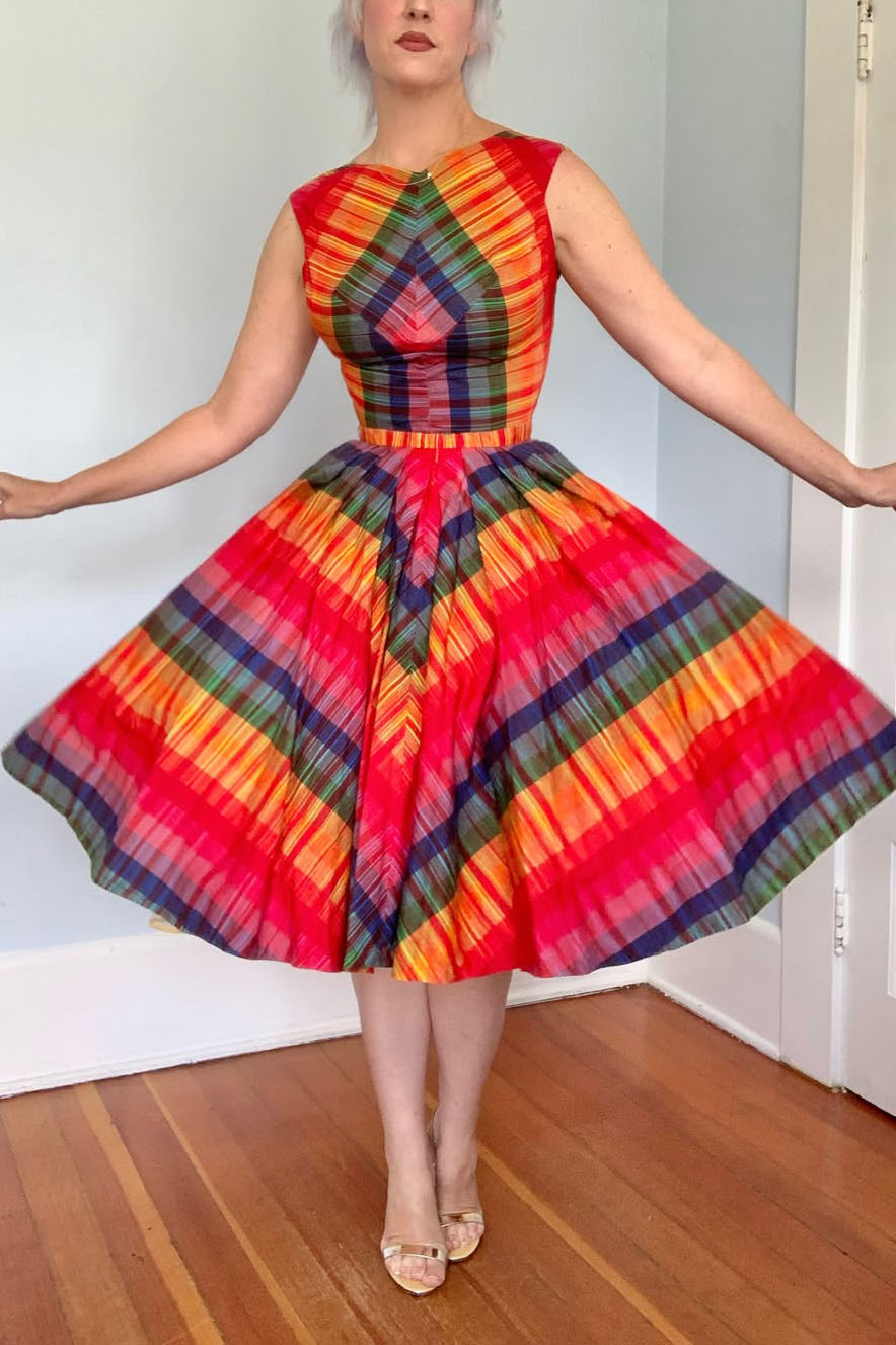 Vintage 1950s Rainbow Dress