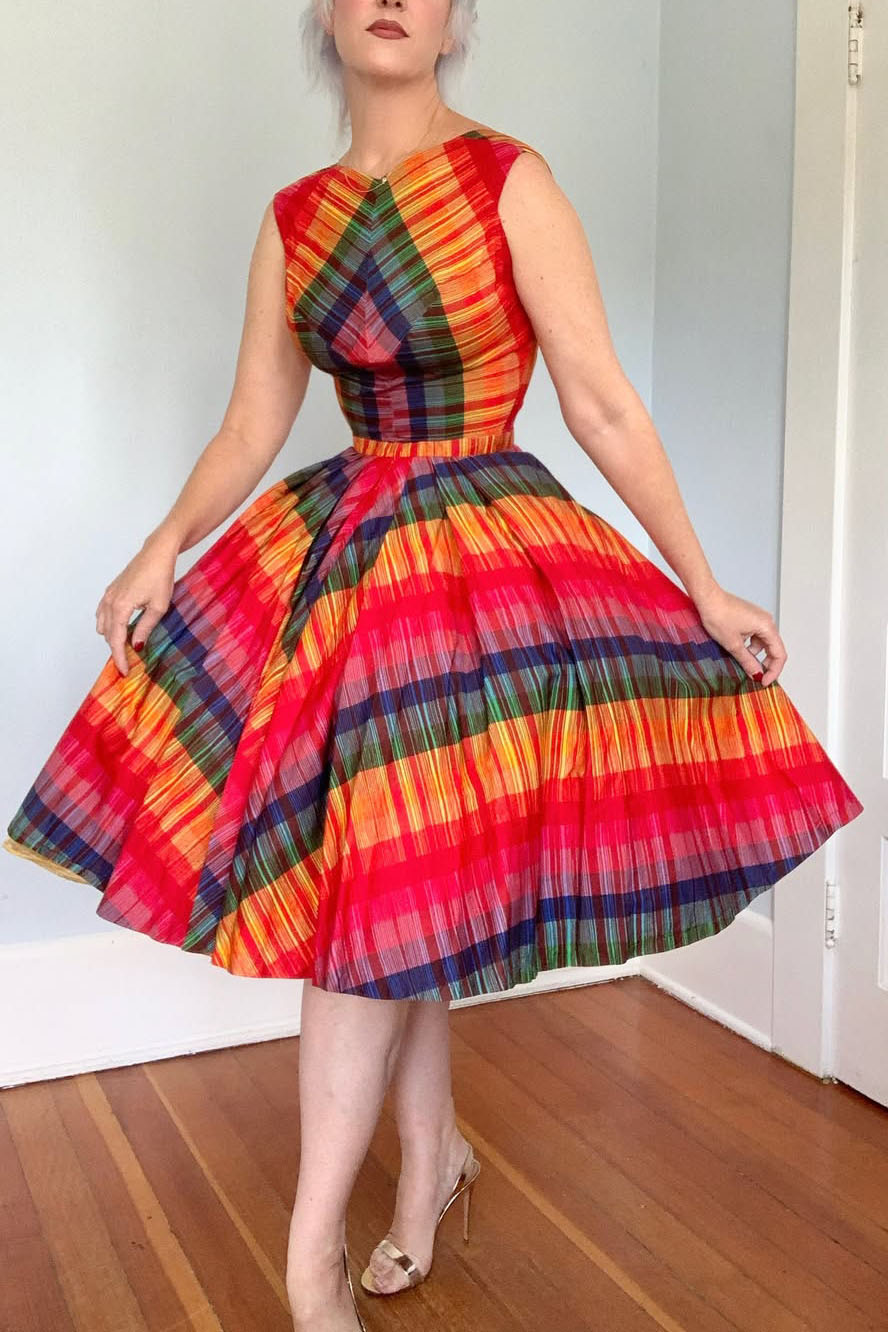 Vintage 1950s Rainbow Dress